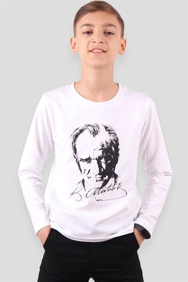 NBK-6715Name Kids İmzalı Atatürk Baskılı Çocuk T-Shirt